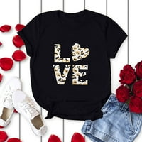Rollbacks Valentinene majice za žene Ženska comfy bluza Valentine Love Graphic Print Tops okrugli vrat