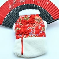 Kućni ljubimci Odeća za kožu-touch svečana modna kopča ispis Držite topla krpa Kineski stil odjeće za