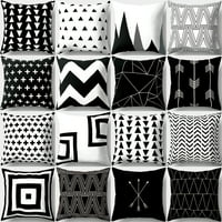 Crno-bijelo geometrijska breskva kože za bacanje jastuka za jastuk za jastuk