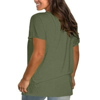 Cleance Womens Plus veličina vrhova kratkih rukava Ljetne majice zakrivljene rublje Ležerne modne košulje