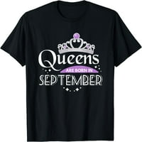 Ženske vrhove Queens rođene su u septembru kruna rođendana majica poklon posada majica za zabavu TEE