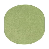 Svjetska kolekcija u boji u boji Solid u obliku prostora prostirke Lime Green - 6 '8' oval