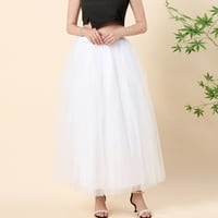 Ljetna haljina žene bijele žene plus veličine mrežice tulle suknje nagnuta princeza suknja mrežaste
