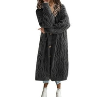 Koaiezne Žene Ležerne prilike sa dugim rukavima otvorena prednja modna labava elegantna topla prevelika