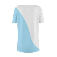 Ženski bluze Ženski modni ležerni temperament V-izrez labav geometrijski print majica kratkih rukava