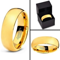 Šarmantni nakit Tungsten Vjenčani prsten za muškarce Žene Udobnost FIT 18K Žuta pozlaćena pozlaćena