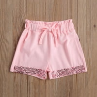 Coduop Toddler Baby Girl Ljetni strojevi kratkih rukava Majice Shorts Postavite odjeću 2- godine