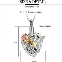 Crystal Hummingbird urna ogrlica za pepeo Kristalni kremiranje nakit W Flifnel punilo čuva se memorijski
