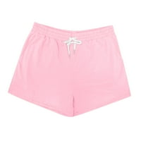 Ženske zveške kratke hlače Ležerne prilike, kratke hlače za prolaz na elastično trčanje ružičasti xxl