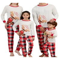 Coduop Božićna porodica Pajamas Podudarni setovi Soft Cute Elk PJS Holiday Xmas Loungeweb Set