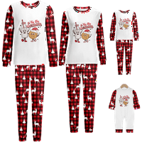 Porodični pidžami setovi božićne organsko pamučno spavanje za spavanje za spavanje crtane pidžame za