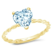 2.0ct srce rez plavi simulirani dijamant 18k žuti zlatni graviranje izjava bridalna godišnjica angažmana