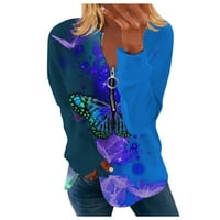 Majica kratkih rukava Ženska modna casual koso ovratnik duhovicu leptira od majica s dugim rukavima