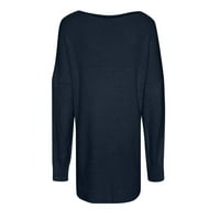Ketyyh-Chn Cardigan džemperi za žene dugih rukava pletenje pulover Jumper, ležerna zima tamno plava,