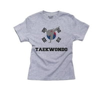Južna Koreja Olympic - Taekwondo - zastava - Silhouette Boy's Pamučna mladost siva majica