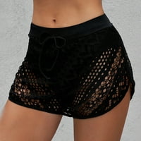 Leey-World Swim kratke hlače Žene visokog struka ženskog standarda Beskrajna ljetna bodraCorc Black, 4xL