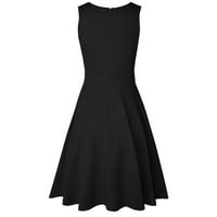 Sunčane haljine Žene Ljeto Ležerne prilike V-izrez Puno print Ležerne haljine bez rukava Crna S