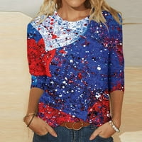 4. jula rukavske majice za žene Ljeto Američki zastava domoljubske tee sportske navijačke mashirts bluza s, m, l, xl, xxl