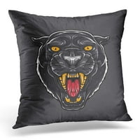 Ljuti crni pantet sa otvorenim ustima prikazuje se Canine Face Jastučni jastučni jastuk