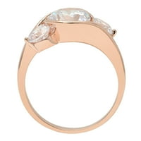 3. CT okrugli rez Clear Simulirani dijamant 14K ružičasti ružičasti zlatni gravirajući egraviranje godišnjice