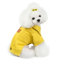 Shulemin Teddy Cotton Casual Jacket Coudy Cool Puppy majica za pse odjeća za kućne ljubimce, žuta 2xl
