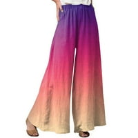 Navedene modne ženske tiskane šivene prozračne ležerne hlače kapri hlače za žene