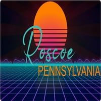 Roscoe Pennsylvania Vinil Decal Stiker Retro Neon Dizajn