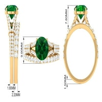 Laboratorija kreirala smaragdni set prstena sa moissanitom Enhancer Ring, 14k bijelo zlato, SAD 7,00