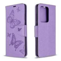 Dteck futrola za Samsung S Plus, [Zglob remen] Premium PU kože [Multi Card Gotovinski otvori] Butterfly