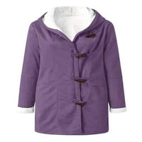 Grianlook dame labavi tasteri kaput Fuzzy fleece kardigan jakna zima topla s džepovima Duksevi Purple