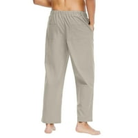Muškarci Sve sezone FIT PANT Ležerne prilike sa svi čvrstim bojama Pamučna posteljina labava plus pantalona