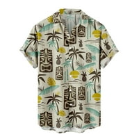 Yunmic majice čišćenje ljeta muški ljetni modni modni havajski majice kratkih rukava