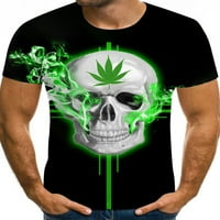 Muška majica Crew Crw THRTS 3D Print Ljetni vrhovi Comfy bluza Koktel Pulover zeleni list 3xl