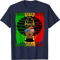 June-teha je moja dana nezavisnosti Crna ženska majica Afro Melanin