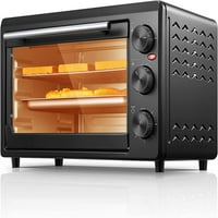 Toster pećnica, toster sa 6 križa, multifunkcionalna pećnica od nehrđajućeg čelika sa tajmerom - Tost - Bake - pečenje Watt Snaga uključuje pečenje i pečenje, crni