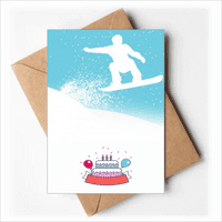 Sportski skijanje akvarel ilustracija uzorak sretne rođendan čestitke Koverte prazne