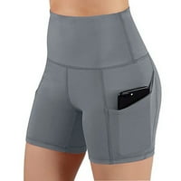Duksevi za žene Visoki struk džepovi kratke hlače Abdomen Control trening pokrenute joge hlače