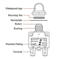 AMP serija Brzi Connect Terminals Pritisnite toplotni prekidač za termički krug sa prozirnim vodootpornim