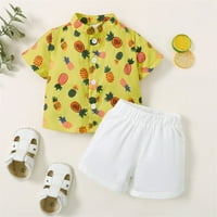 Baby Unise Summer Pinapple Ispis pamučna košulja kratkih kratkih kratkih kratkih rukava Veličina odjeće