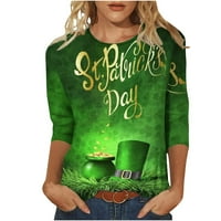 St Patricks Dan majica Ženski rukav vrhovi Gnomes Shamrock Grafičke košulje Smiješne Irci Patrick's