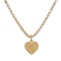 Modna engleska slova breskva ogrlica od srca Ženski ljubavni privjesak lanac