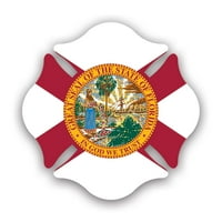 Florida State Maltese naljepnica naljepnica u obliku križa - samoljepljivi vinil - otporan na vremenske uvjete - izrađene u SAD - vatrogasni vatrogasac Fireman prvi odgovor o zaštitnom križaru