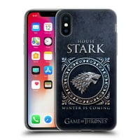Dizajni za glavu Službeno licencirano HBO Game of Thrones Metallic Sigils Stark Soft Gel Case kompatibilan sa Apple iPhone iPhone XS