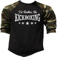 Muškarci bih radije bio kickboxing camo Raglan baseball majica x-veliki camo