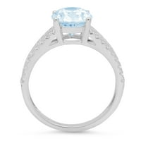 3.28ct ovalni rez plavi simulirani dijamant 14k bijeli zlatni godišnjički angažman prsten veličine 6.25
