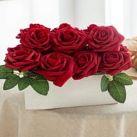 Park Realistic Lažne ruže W stabljike za DIY Vjenčanje Buketi Centerpiješki aranžmani Party Baby Tuš
