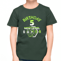 Peta rođendanska majica Boys Rođendanska majica Gamer 5th rođendana Gamer majica za rođendanska majica