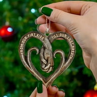 Oblik srca Holding Hands Ornament Drveni poklon priznanja o ukrasa