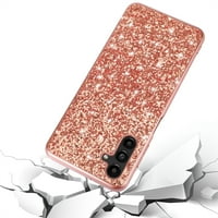 Dteck Case za Galaxy A 5G, luksuzno blistavo bling bling sjajna dijamantna kristalna futrola sa fleksibilnim elektroplatenim TPU branikom tankim djevojkom Futrom za Samsung Galaxy A 5G, Rosegold