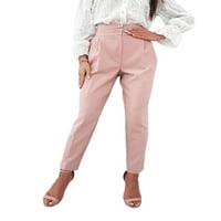 Avamo Wone Loungewear Tanke dno noge Visoke hlače za struk Dame olovke Dnevno nošenje svjetla ružičasta